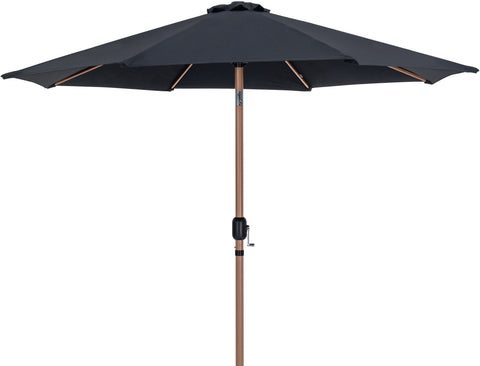 Arden Black Water Resistant Fabric And Aluminum Patio Umbrella with Base Set (Style 4)