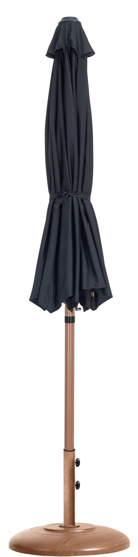 Arden Black Water Resistant Fabric And Aluminum Patio Umbrella with Base Set (Style 5)