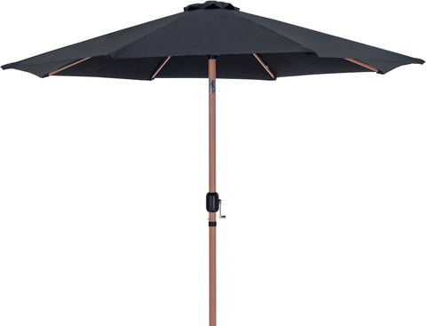 Arden Black Water Resistant Fabric And Aluminum Patio Umbrella with Base Set (Style 5)