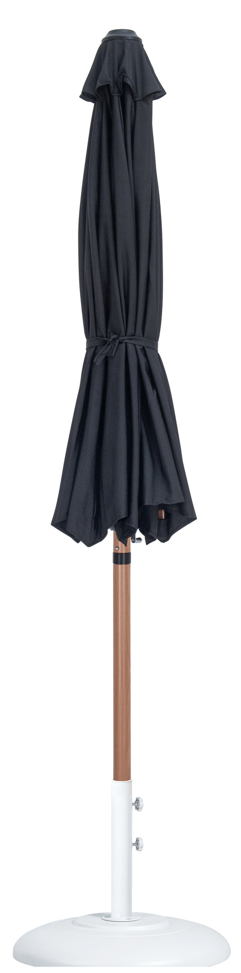 Arden Black Water Resistant Fabric And Aluminum Patio Umbrella with Base Set (Style 6)