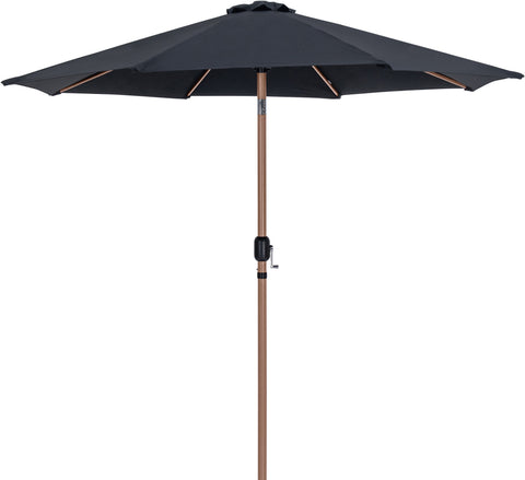Arden Black Water Resistant Fabric And Aluminum Patio Umbrella with Base Set (Style 6)