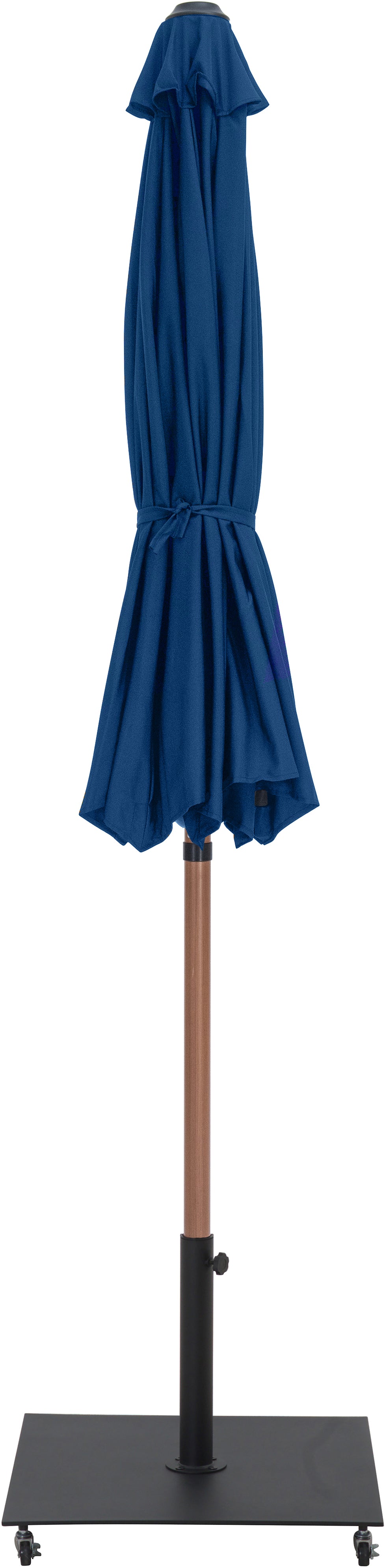 farrah navy fabric / matte black aluminum patio umbrella with base sets