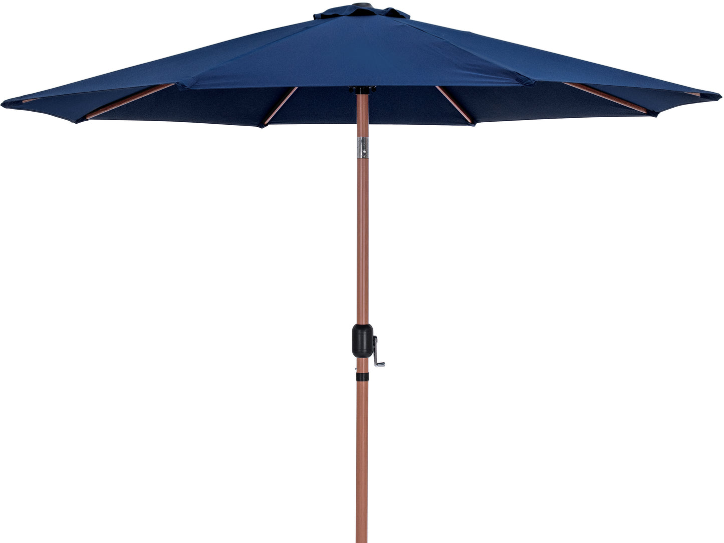 farrah navy fabric / matte black aluminum patio umbrella with base sets