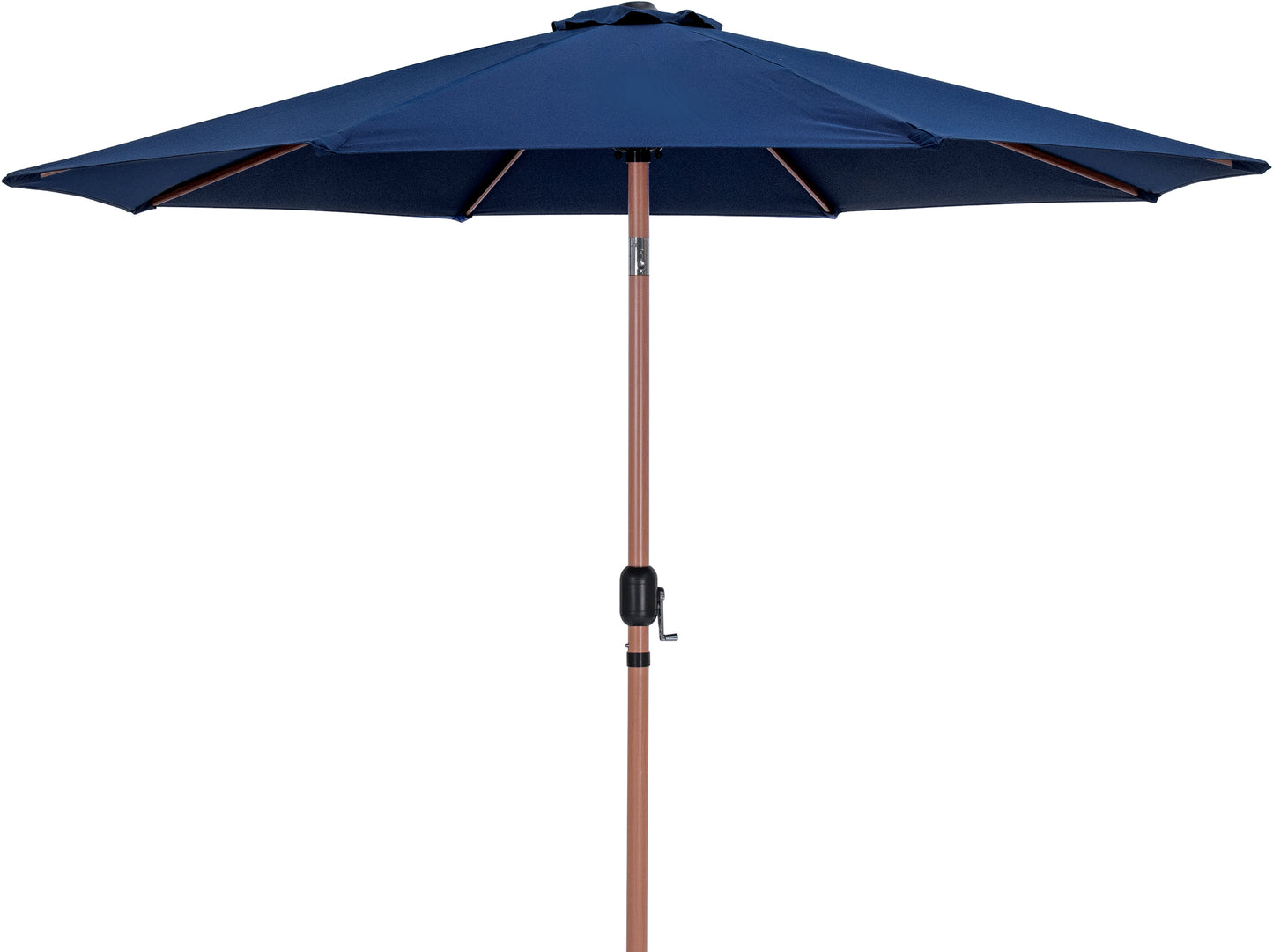 farrah navy fabric / teak aluminum patio umbrella with base sets