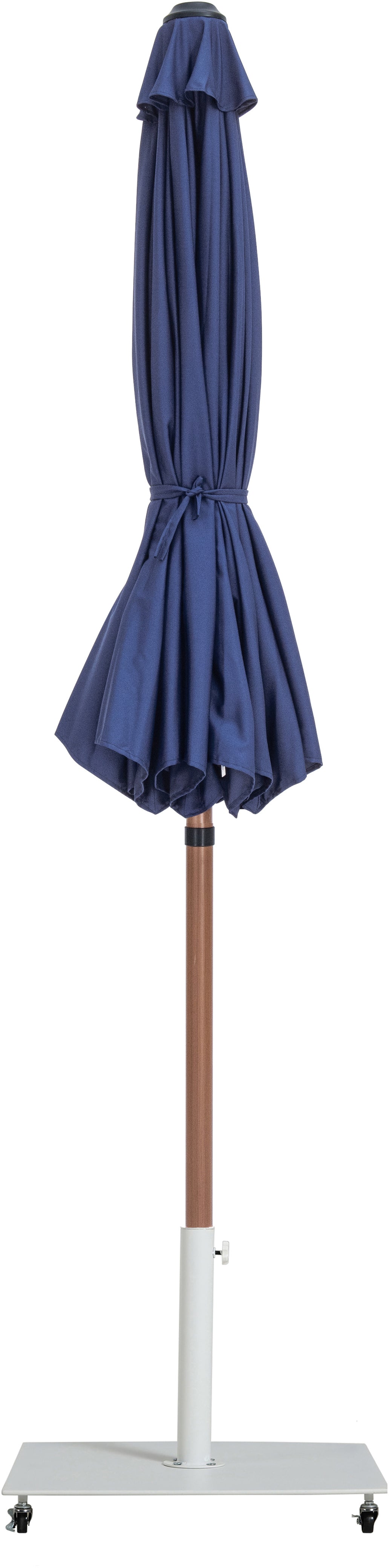 farrah navy fabric / matte white aluminum patio umbrella with base sets