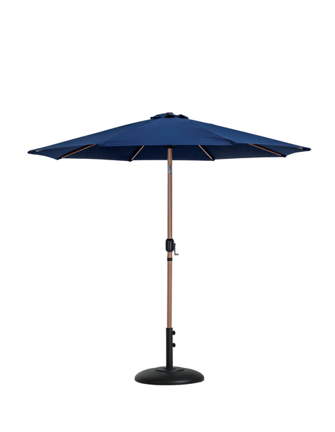 Arden Navy Water Resistant Fabric And Aluminum Patio Umbrella with Base Set (Style 4)