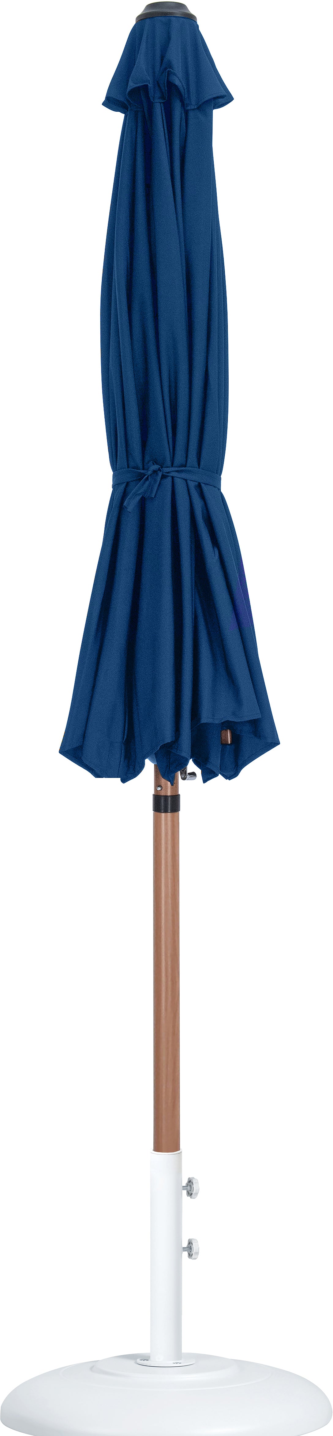 farrah navy fabric / matte white aluminum patio umbrella with base sets