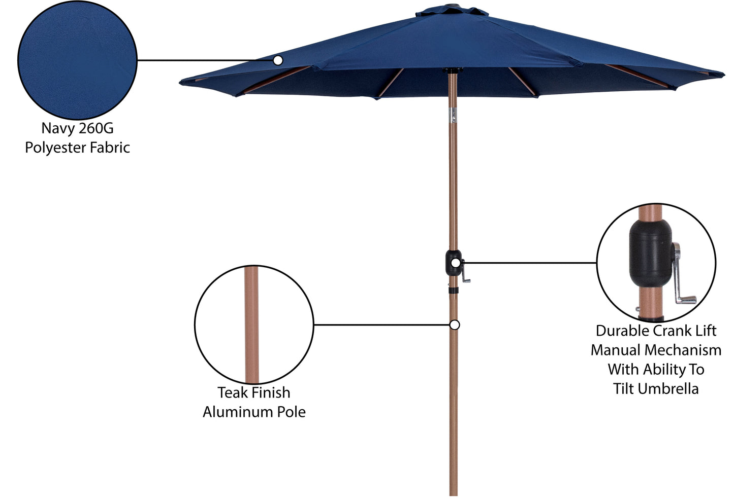 farrah navy fabric patio umbrellas