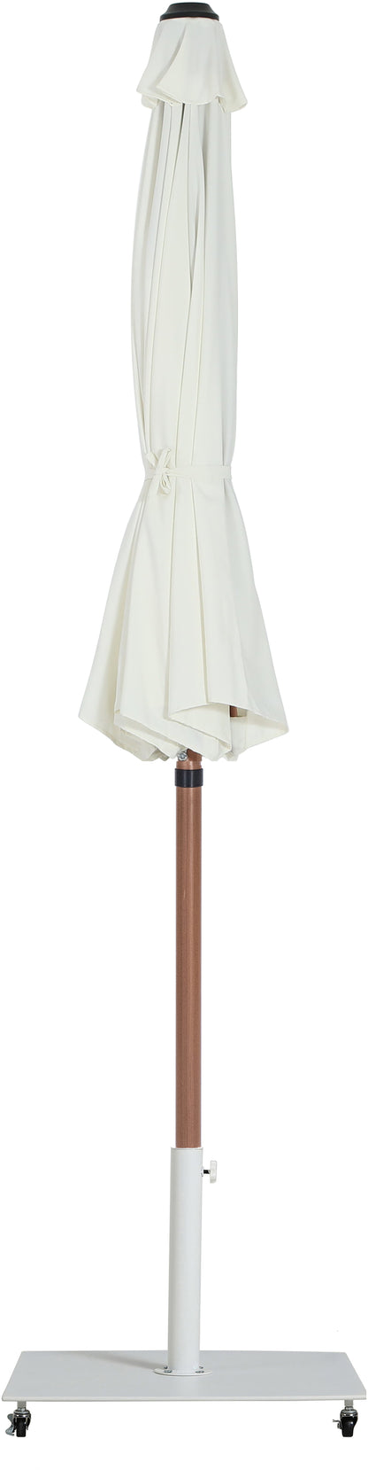 Farrah White Fabric / Matte White Aluminum Patio Umbrella with Base Sets