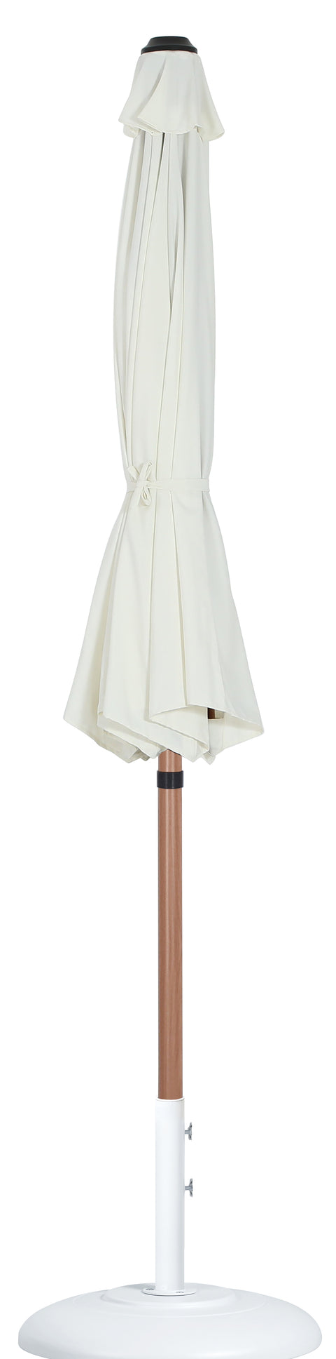 Arden White Water Resistant Fabric And Aluminum Patio Umbrella with Base Set (Style 6)