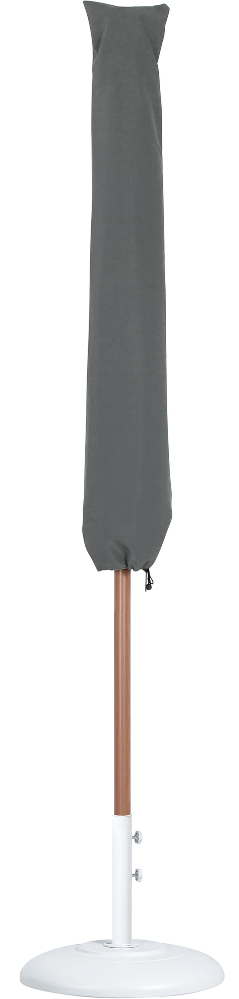 Arden White Water Resistant Fabric And Aluminum Patio Umbrella with Base Set (Style 6)