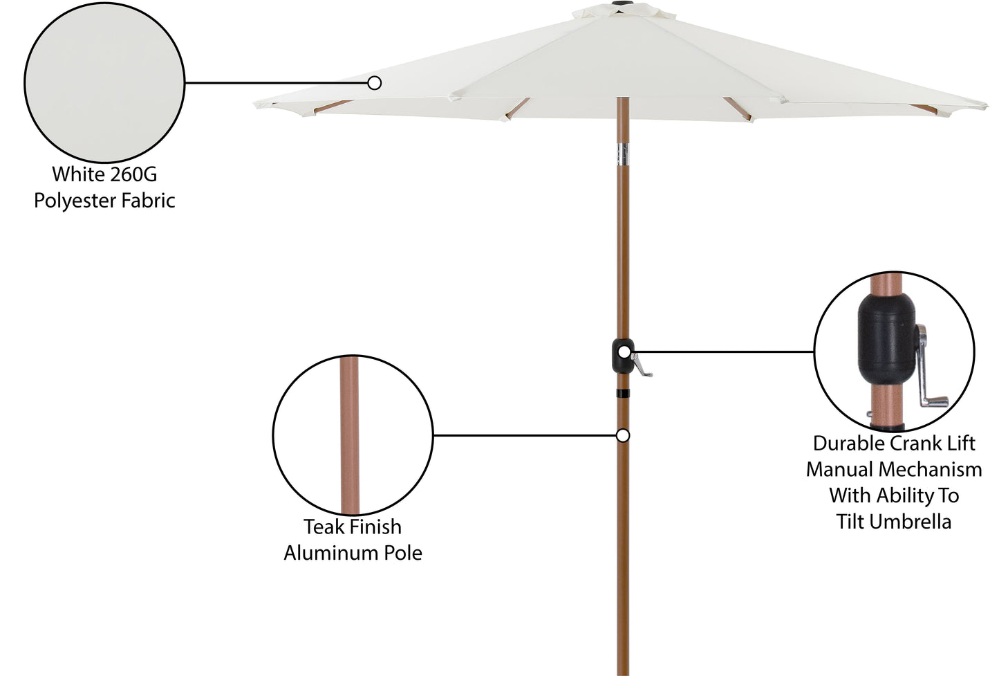 farrah white fabric patio umbrellas