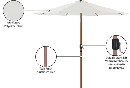 Farrah White Fabric Patio Umbrellas