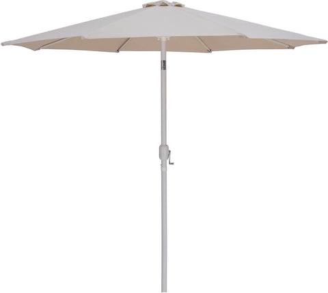 Arden Beige Water Resistant Fabric And Aluminum Patio Umbrella with Base Set (Style 8)