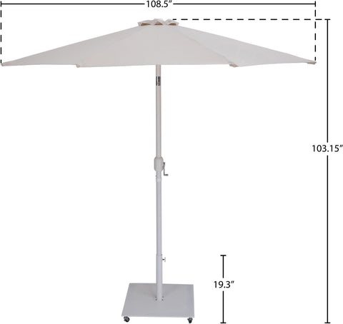 Arden Beige Water Resistant Fabric And Aluminum Patio Umbrella with Base Set (Style 9)