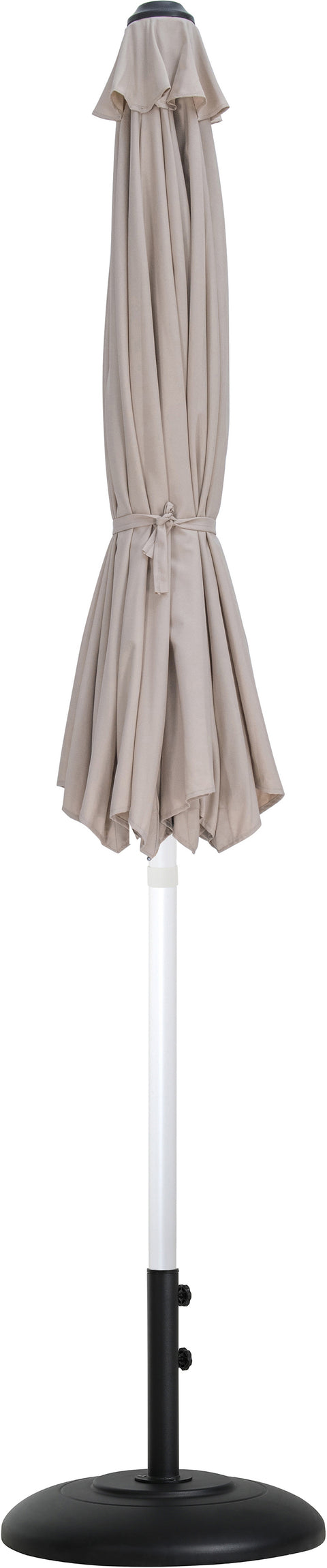 Arden Beige Water Resistant Fabric And Aluminum Patio Umbrella with Base Set (Style 10)