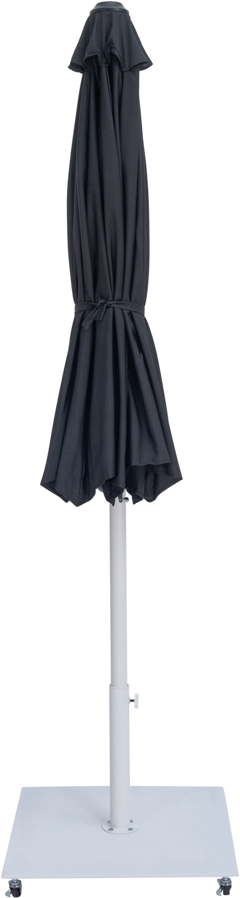 Arden Black Water Resistant Fabric And Aluminum Patio Umbrella with Base Set (Style 9)