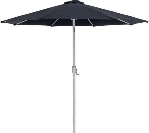 Arden Black Water Resistant Fabric And Aluminum Patio Umbrella with Base Set (Style 9)