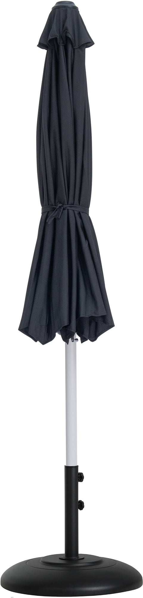 Arden Black Water Resistant Fabric And Aluminum Patio Umbrella with Base Set (Style 10)