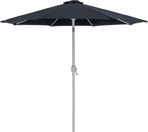 Arden Black Water Resistant Fabric And Aluminum Patio Umbrella with Base Set (Style 10)