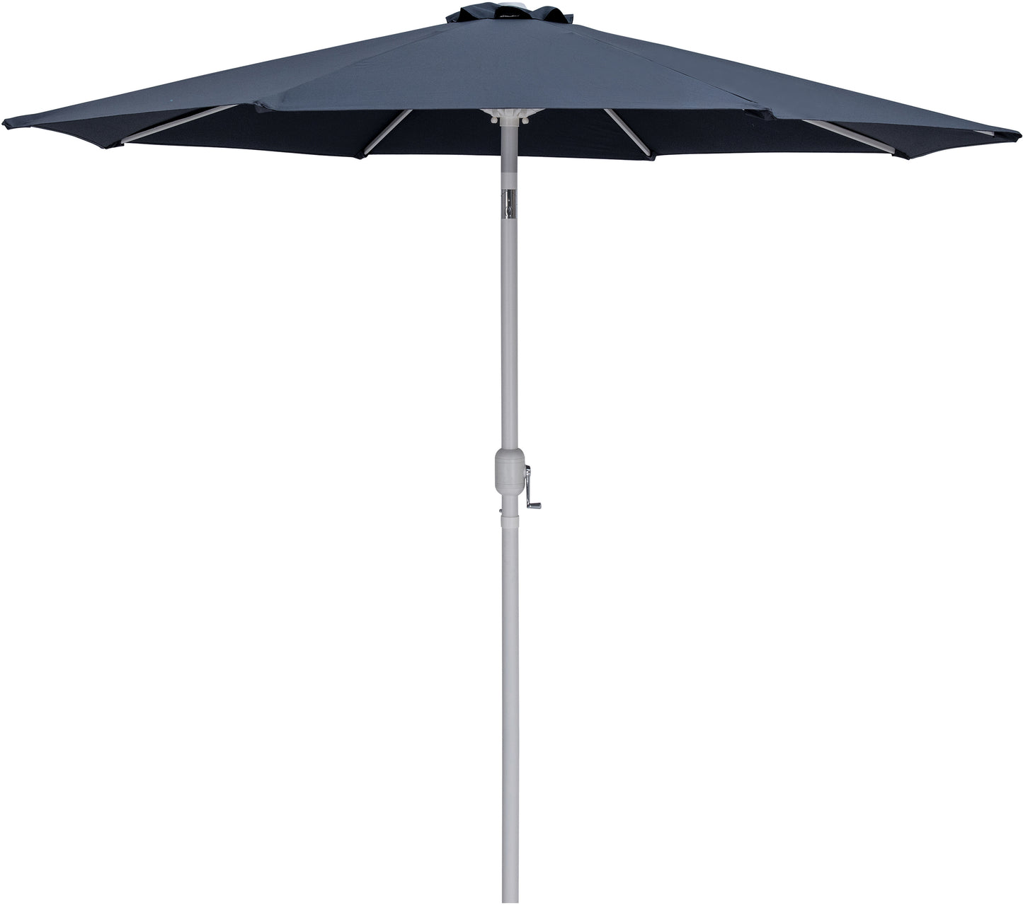 farrah grey fabric / matte black aluminum patio umbrella with base sets