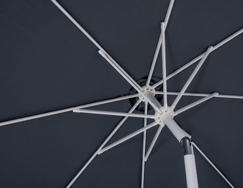 Arden Grey Water Resistant Fabric And Aluminum Patio Umbrella with Base Set (Style 2)