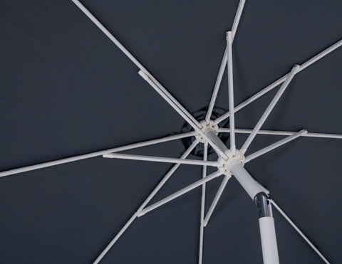 Arden Grey Water Resistant Fabric And Aluminum Patio Umbrella with Base Set (Style 3)