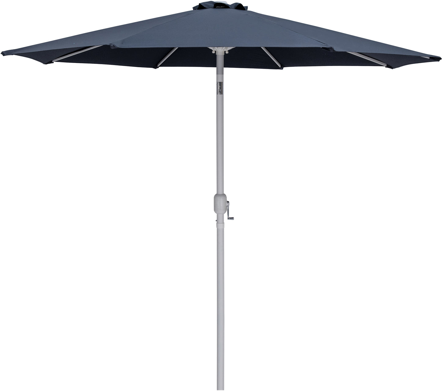 farrah grey fabric / matte white aluminum patio umbrella with base sets