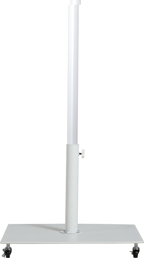 Farrah Grey Fabric / Matte White Aluminum Patio Umbrella with Base Sets