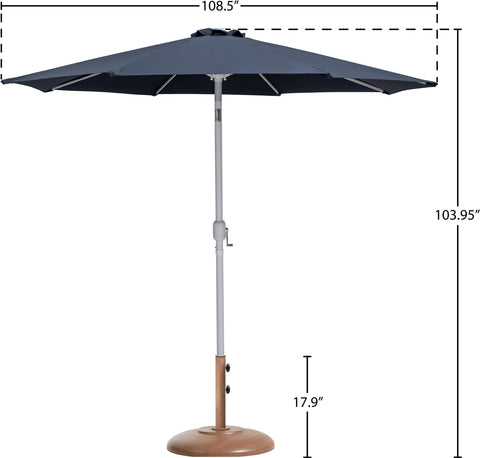 Arden Grey Water Resistant Fabric And Aluminum Patio Umbrella with Base Set (Style 5)