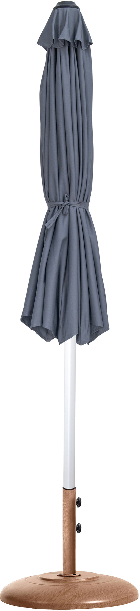 Arden Grey Water Resistant Fabric And Aluminum Patio Umbrella with Base Set (Style 5)