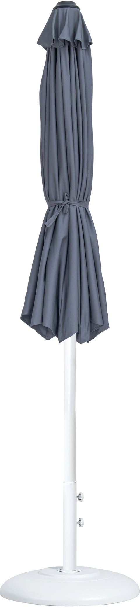 Arden Grey Water Resistant Fabric And Aluminum Patio Umbrella with Base Set (Style 6)