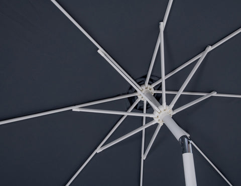 Arden Grey Water Resistant Fabric And Aluminum Patio Umbrella with Base Set (Style 6)