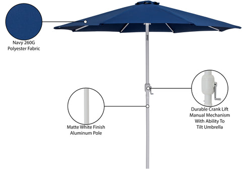 Arden Navy Water Resistant Fabric And Aluminum Patio Umbrella, 1 Piece (Style 2)