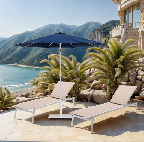 Arden Navy Water Resistant Fabric And Aluminum Patio Umbrella, 1 Piece (Style 2)