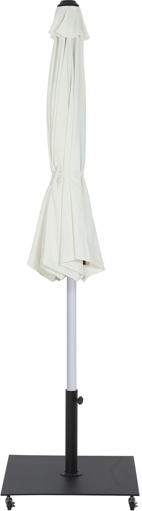 Arden White Water Resistant Fabric And Aluminum Patio Umbrella with Base Set (Style 7)
