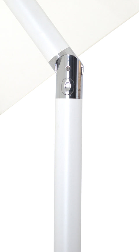 Arden White Water Resistant Fabric And Aluminum Patio Umbrella with Base Set (Style 7)