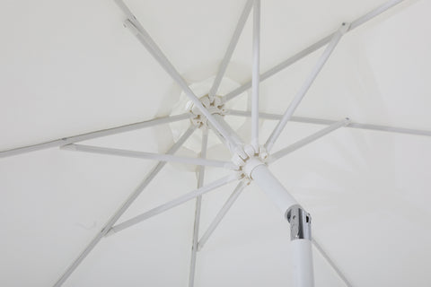 Arden White Water Resistant Fabric And Aluminum Patio Umbrella with Base Set (Style 8)