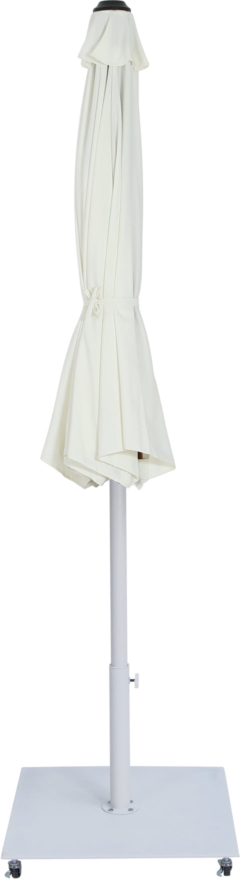 Arden White Water Resistant Fabric And Aluminum Patio Umbrella with Base Set (Style 9)