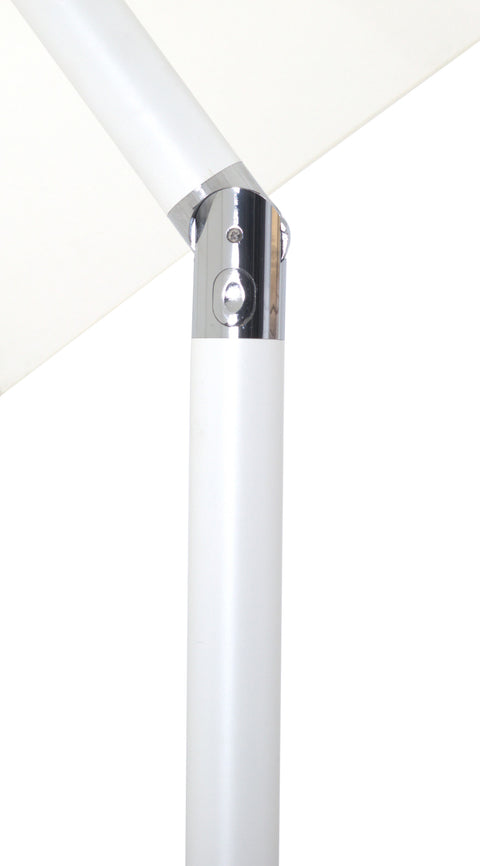 Arden White Water Resistant Fabric And Aluminum Patio Umbrella with Base Set (Style 9)