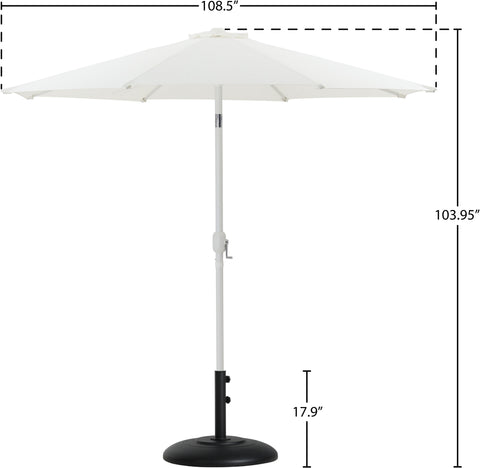 Arden White Water Resistant Fabric And Aluminum Patio Umbrella with Base Set (Style 10)