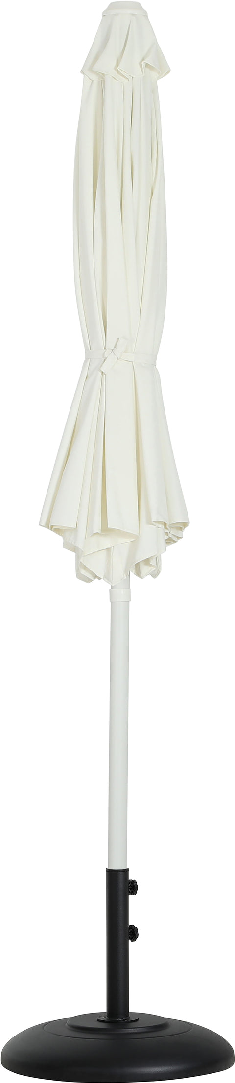 Arden White Water Resistant Fabric And Aluminum Patio Umbrella with Base Set (Style 10)