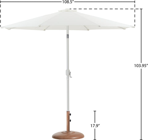 Arden White Water Resistant Fabric And Aluminum Patio Umbrella with Base Set (Style 11)