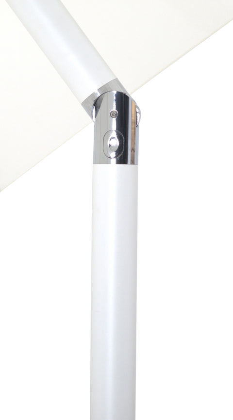 Arden White Water Resistant Fabric And Aluminum Patio Umbrella with Base Set (Style 11)