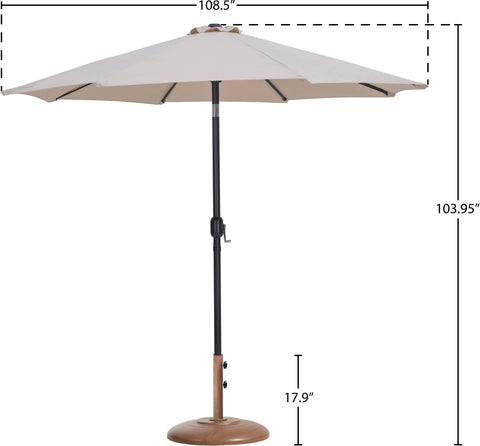 Arden Beige Water Resistant Fabric And Aluminum Patio Umbrella with Base Set (Style 17)