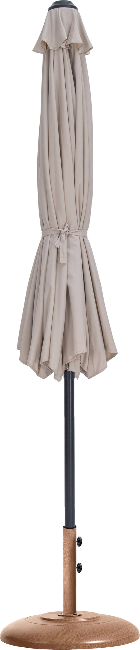 Arden Beige Water Resistant Fabric And Aluminum Patio Umbrella with Base Set (Style 17)