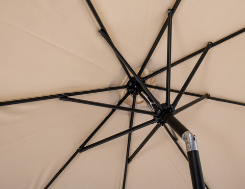 Arden Beige Water Resistant Fabric And Aluminum Patio Umbrella with Base Set (Style 17)