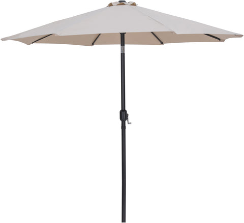 Arden Beige Water Resistant Fabric And Aluminum Patio Umbrella with Base Set (Style 17)