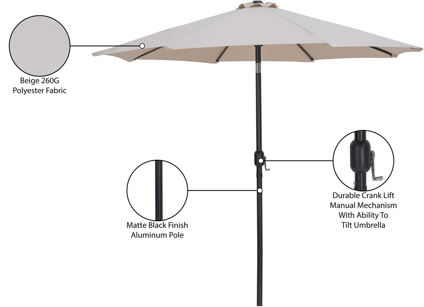 farrah beige fabric patio umbrellas