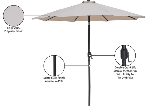 Farrah Beige Fabric Patio Umbrellas